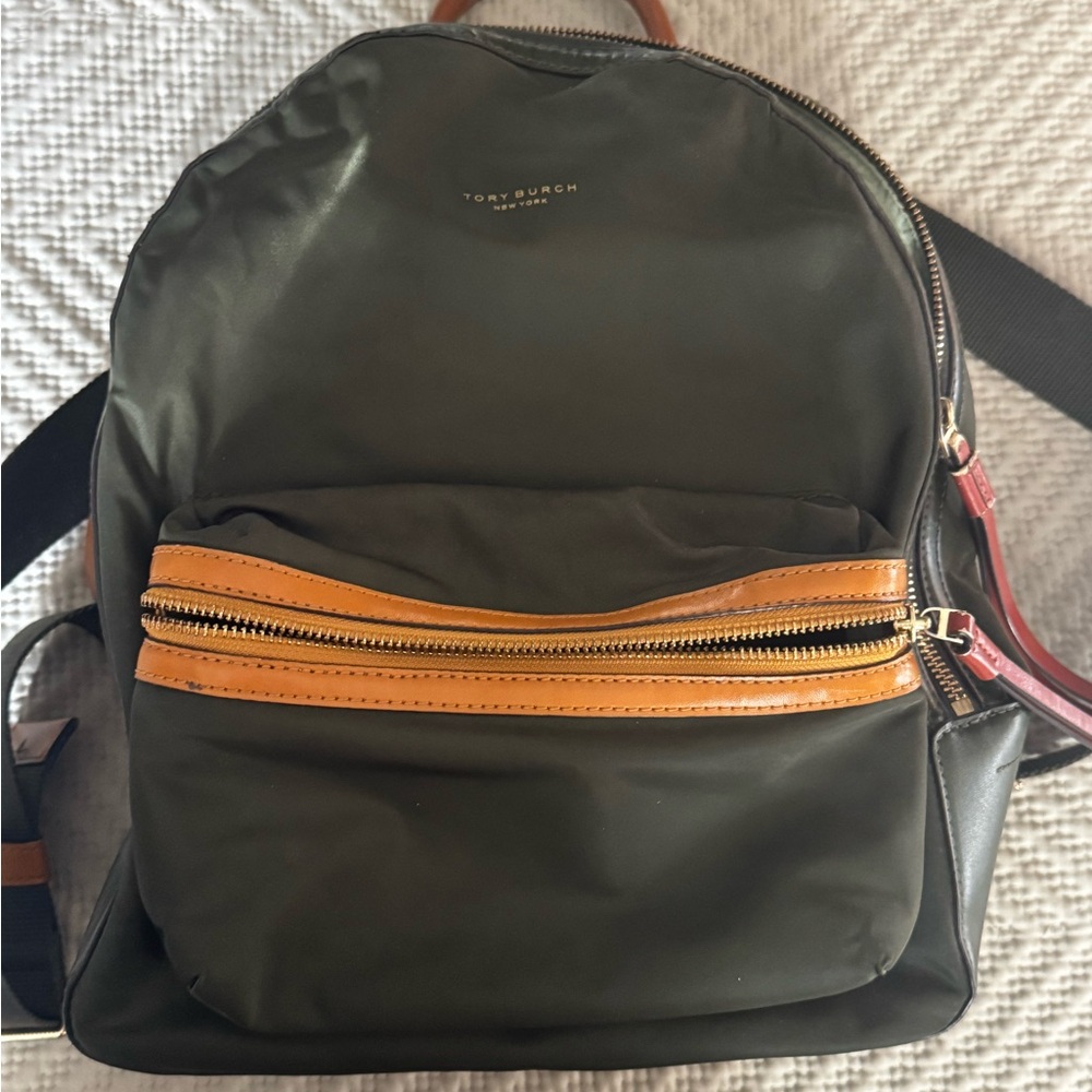 Tory Burch Olive and Tan Women's Backpack